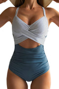 Women One Piece Swimsuits Tummy Control Cutout High Waisted Bathing Suit Wrap Tie Back 1 Piece Swimsuit