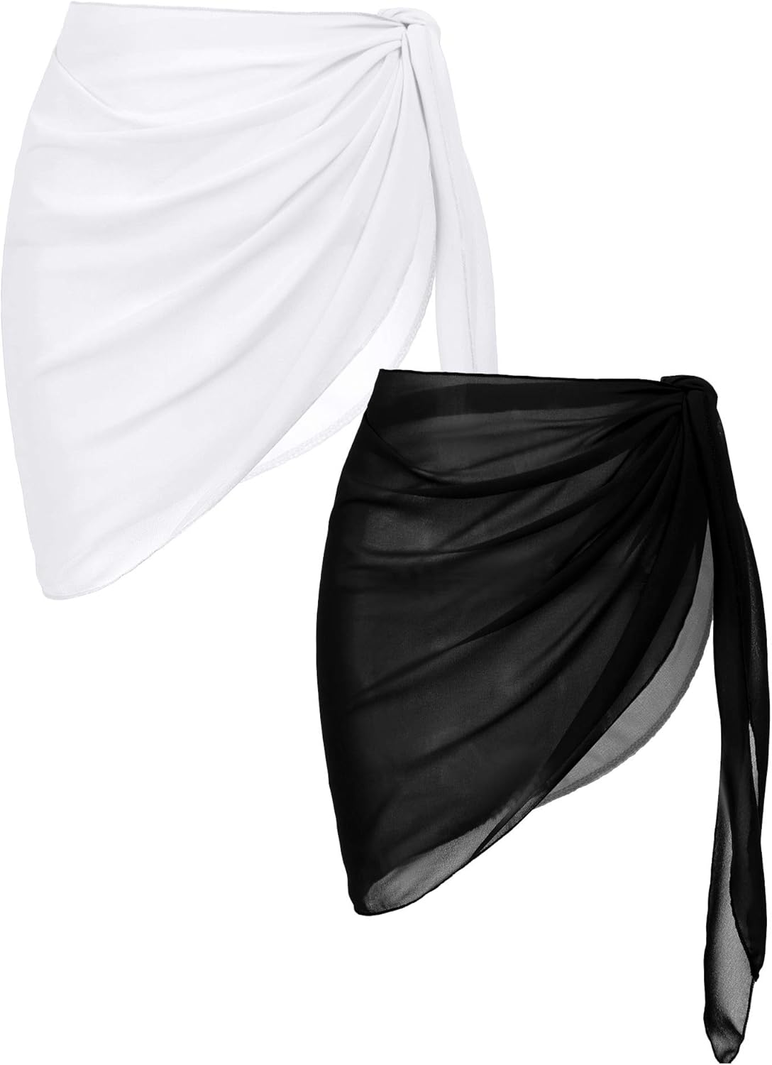 2 Pieces Women Beach s Sheer Cover Ups Chiffon Bikini Wrap Skirt for Swimwear S-XXL