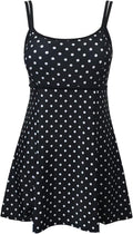 Women Plus Size Swim Dress One Piece Swimsuit Skirted Swimwear Cover Up Bathing Suit Polka Dot Swimdress