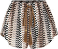Crochet Cover Up Shorts for Women Beach Swimwear  Boho High Waisted Drawstring Flowy Swim Bottom