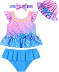 Baby Infant Cute Swimsuit Toddler Girl Bathing Suit Summer Beach Bikini  Swimwear Hat 6-24 Month 2t-4t
