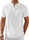 Men's  Shirt Short Sleeve Stand Collar Summer Casual Beach Hippie T-Shirts