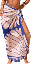 Women Sheer  High Slit One Size Swimsuit Coverups  Summer Floral Print Chiffon Wraps Beach Cover Up