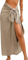 Beach  Pareo Women Semi-Sheer Swimwear Cover Ups Short Skirt with Tassels