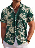 Men's Hawaiian Shirt Short Sleeve Floral Button Down Shirts Tropical Holiday Beach Shirts